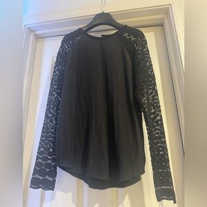 Lola and Sophie Black Lace Sleeve Top